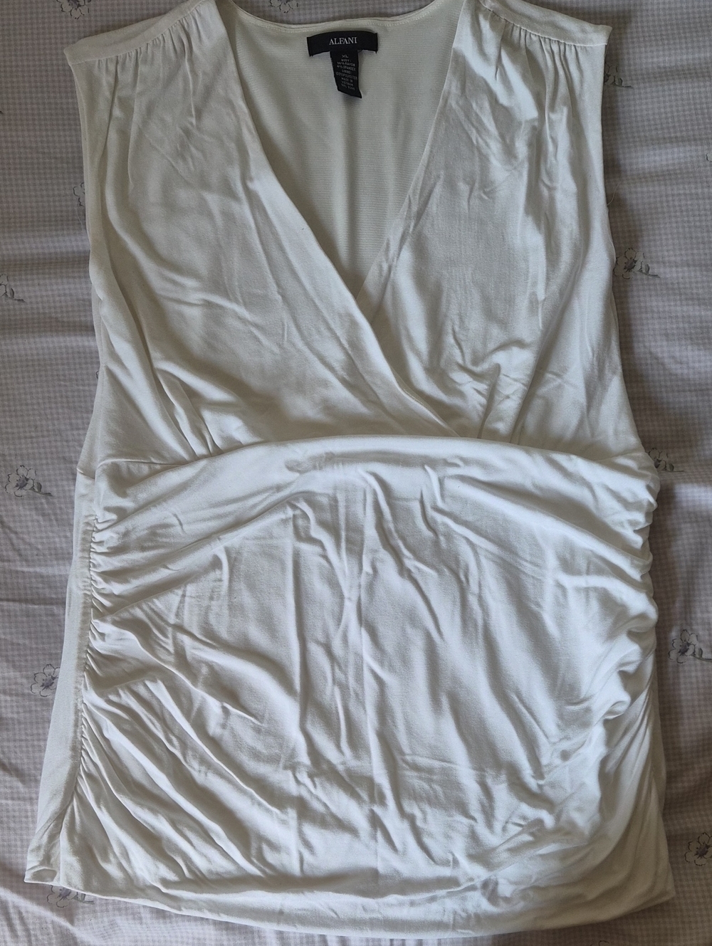 Alfani Ivory Wrap-Front Sleeveless Chemise